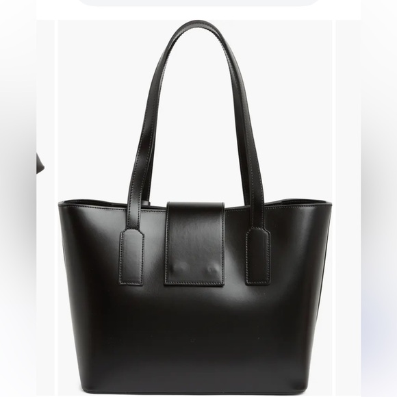 NWT Valentino By Mario Valentino Delphine Super V Leather Tote Bag Black - Picture 4 of 9